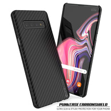 Load image into Gallery viewer, Galaxy S20+ Plus Case, Punkcase CarbonShield, Heavy Duty &amp; Ultra Thin 2 Piece Dual Layer PU Leather Jet Black Cover (Carbon Fiber Style) 
