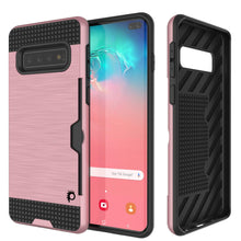 Charger l&#39;image dans la galerie, Galaxy S10+ Plus  Case, PUNKcase [SLOT Series] [Slim Fit] Dual-Layer Armor Cover w/Integrated Anti-Shock System, Credit Card Slot [Rose Gold] (Color in image: Rose)
