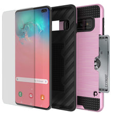 Charger l&#39;image dans la galerie, Galaxy S10+ Plus  Case, PUNKcase [SLOT Series] [Slim Fit] Dual-Layer Armor Cover w/Integrated Anti-Shock System, Credit Card Slot [Pink] (Color in image: Gold)
