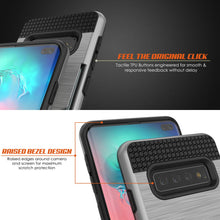Charger l&#39;image dans la galerie, Galaxy S10+ Plus  Case, PUNKcase [SLOT Series] [Slim Fit] Dual-Layer Armor Cover w/Integrated Anti-Shock System, Credit Card Slot [Silver] (Color in image: White)
