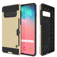 Charger l&#39;image dans la galerie, Galaxy S10+ Plus  Case, PUNKcase [SLOT Series] [Slim Fit] Dual-Layer Armor Cover w/Integrated Anti-Shock System, Credit Card Slot [Gold] (Color in image: Gold)
