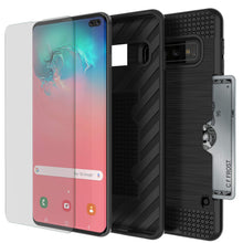 Charger l&#39;image dans la galerie, Galaxy S10+ Plus  Case, PUNKcase [SLOT Series] [Slim Fit] Dual-Layer Armor Cover w/Integrated Anti-Shock System, Credit Card Slot [Black] (Color in image: Gold)
