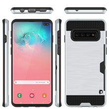 Charger l&#39;image dans la galerie, Galaxy S10+ Plus  Case, PUNKcase [SLOT Series] [Slim Fit] Dual-Layer Armor Cover w/Integrated Anti-Shock System, Credit Card Slot &amp; Screen Protector [White] (Color in image: Navy)
