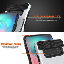 Charger l&#39;image dans la galerie, Galaxy S10+ Plus  Case, PUNKcase [SLOT Series] [Slim Fit] Dual-Layer Armor Cover w/Integrated Anti-Shock System, Credit Card Slot &amp; Screen Protector [White] (Color in image: Black)
