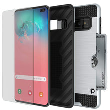 Charger l&#39;image dans la galerie, Galaxy S10+ Plus  Case, PUNKcase [SLOT Series] [Slim Fit] Dual-Layer Armor Cover w/Integrated Anti-Shock System, Credit Card Slot &amp; Screen Protector [White] (Color in image: Gold)
