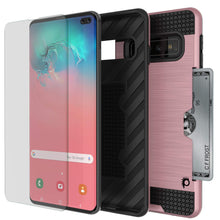 Charger l&#39;image dans la galerie, Galaxy S10+ Plus  Case, PUNKcase [SLOT Series] [Slim Fit] Dual-Layer Armor Cover w/Integrated Anti-Shock System, Credit Card Slot [Rose Gold] (Color in image: Silver)

