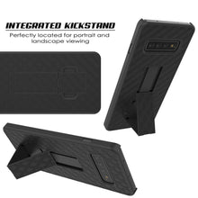Charger l&#39;image dans la galerie, Punkcase Galaxy s10+ Plus Case With Screen Protector, Holster Belt Clip [Black] 

