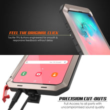 Charger l&#39;image dans la galerie, Galaxy S10+ Plus Metal Case, Heavy Duty Military Grade Rugged Armor Cover [Gold] (Color in image: Black)
