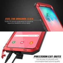 Charger l&#39;image dans la galerie, Galaxy S10+ Plus Metal Case, Heavy Duty Military Grade Rugged Armor Cover [Red] (Color in image: Black)
