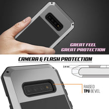 Charger l&#39;image dans la galerie, Galaxy S10+ Plus Metal Case, Heavy Duty Military Grade Rugged Armor Cover [Silver] (Color in image: White)
