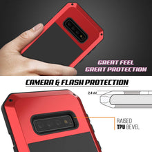Charger l&#39;image dans la galerie, Galaxy S10+ Plus Metal Case, Heavy Duty Military Grade Rugged Armor Cover [Red] (Color in image: White)
