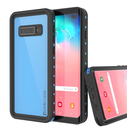 Galaxy S10+ Plus Waterproof Case PunkCase StudStar Light Blue Thin 6.6ft Underwater IP68 ShockProof (Color in image: light blue)