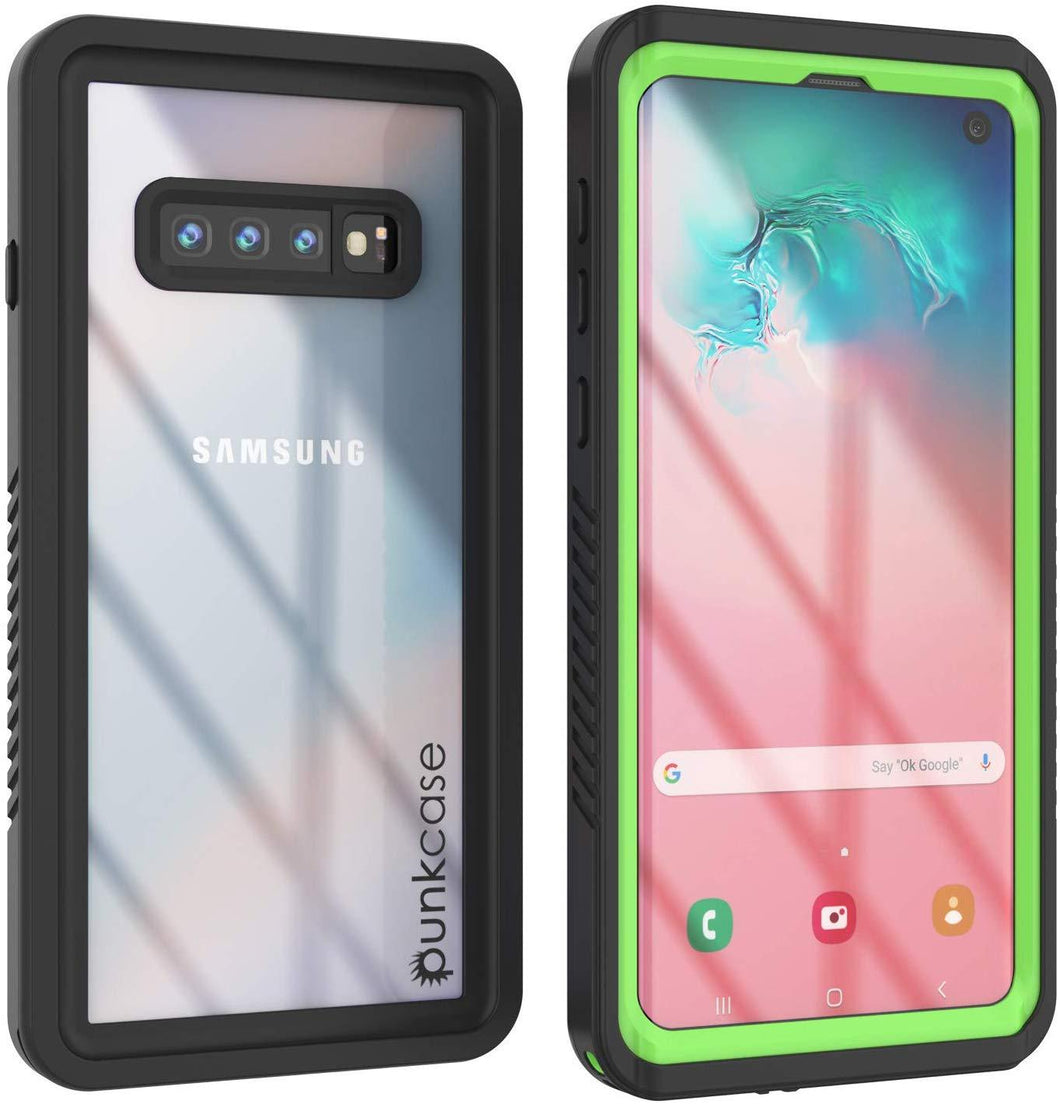 Galaxy S10+ Plus Water/Shockproof Screen Protector Case [Light Green] (Color in image: Light Green)