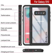 Charger l&#39;image dans la galerie, Galaxy S10+ Plus Water/Shock/Snow/dirt proof Punkcase Slim Case [White] (Color in image: Black)
