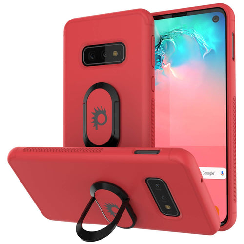 Galaxy S10e Case, Punkcase Magnetix Protective TPU Cover W/ Kickstand, Sceen Protector[Red] (Color in image: red)