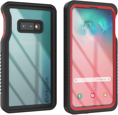 Galaxy S10 Water/Shock/Snowproof Slim Screen Protector Case [Red] (Color in image: Red)