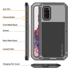 Load image into Gallery viewer, Galaxy s20 Metal Case, Heavy Duty Military Grade Rugged Armor Cover [Silver] (Color in image: Red)
