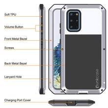 Charger l&#39;image dans la galerie, Galaxy s20+ Plus Metal Case, Heavy Duty Military Grade Rugged Armor Cover [White] 
