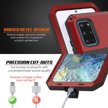 Charger l&#39;image dans la galerie, Galaxy s20+ Plus Metal Case, Heavy Duty Military Grade Rugged Armor Cover [Red] (Color in image: Silver)
