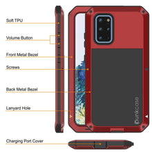 Charger l&#39;image dans la galerie, Galaxy s20+ Plus Metal Case, Heavy Duty Military Grade Rugged Armor Cover [Red] (Color in image: Neon)
