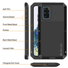 Charger l&#39;image dans la galerie, Galaxy s20+ Plus Metal Case, Heavy Duty Military Grade Rugged Armor Cover [Black] 
