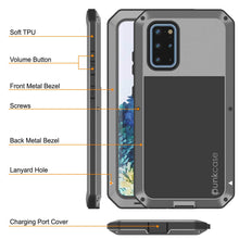 Charger l&#39;image dans la galerie, Galaxy s20+ Plus Metal Case, Heavy Duty Military Grade Rugged Armor Cover [Silver] 
