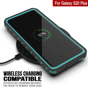 Galaxy S20+ Plus Waterproof Case PunkCase StudStar Teal Thin 6.6ft Underwater IP68 Shock/Snow Proof (Color in image: black)