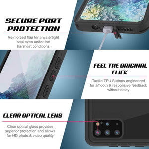 Galaxy S20+ Plus Waterproof Case PunkCase StudStar Clear Thin 6.6ft Underwater IP68 Shock/Snow Proof (Color in image: light green)
