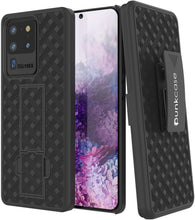 Load image into Gallery viewer, Punkcase Galaxy S20 Ultra Case With Screen Protector, Holster Belt Clip [Black] (Color in image: Black)
