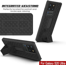 Load image into Gallery viewer, Punkcase Galaxy S20 Ultra Case With Screen Protector, Holster Belt Clip [Black] 
