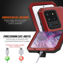Charger l'image dans la galerie, Galaxy S20 Ultra Metal Case, Heavy Duty Military Grade Rugged Armor Cover [Red] (Color in image: Silver)
