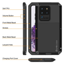 Charger l'image dans la galerie, Galaxy S20 Ultra Metal Case, Heavy Duty Military Grade Rugged Armor Cover [Black] 
