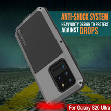 Charger l'image dans la galerie, Galaxy S20 Ultra Metal Case, Heavy Duty Military Grade Rugged Armor Cover [Silver] (Color in image: Black)
