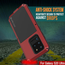 Charger l'image dans la galerie, Galaxy S20 Ultra Metal Case, Heavy Duty Military Grade Rugged Armor Cover [Red] (Color in image: Black)
