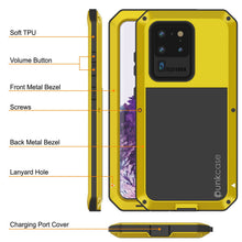 Charger l'image dans la galerie, Galaxy S20 Ultra Metal Case, Heavy Duty Military Grade Rugged Armor Cover [Neon] (Color in image: Gold)

