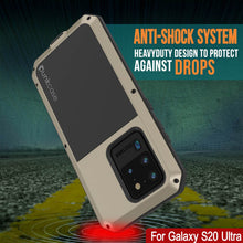 Load image into Gallery viewer, Galaxy S20 Ultra Metal Case, Heavy Duty Military Grade Rugged Armor Cover [Gold] (Color in image: Black)
