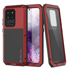 Charger l'image dans la galerie, Galaxy S20 Ultra Metal Case, Heavy Duty Military Grade Rugged Armor Cover [Red] (Color in image: Red)
