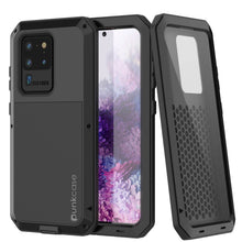 Charger l'image dans la galerie, Galaxy S20 Ultra Metal Case, Heavy Duty Military Grade Rugged Armor Cover [Black] (Color in image: Black)
