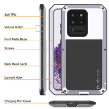 Charger l'image dans la galerie, Galaxy S20 Ultra Metal Case, Heavy Duty Military Grade Rugged Armor Cover [White] 
