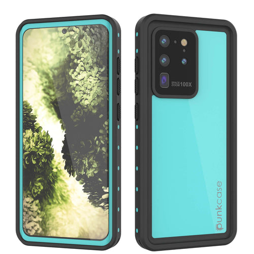 Galaxy S20 Ultra Waterproof Case PunkCase StudStar Teal Thin 6.6ft Underwater IP68 Shock/Snow Proof (Color in image: teal)