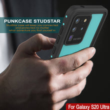 Load image into Gallery viewer, Galaxy S20 Ultra Waterproof Case PunkCase StudStar Teal Thin 6.6ft Underwater IP68 Shock/Snow Proof (Color in image: white)
