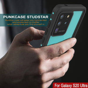 Galaxy S20 Ultra Waterproof Case PunkCase StudStar Teal Thin 6.6ft Underwater IP68 Shock/Snow Proof (Color in image: white)