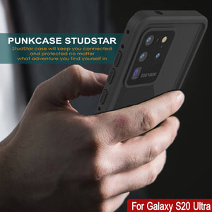 Galaxy S20 Ultra Waterproof Case PunkCase StudStar Black Thin 6.6ft Underwater IP68 Shock/Snow Proof (Color in image: white)