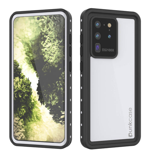 Galaxy S20 Ultra Waterproof Case, Punkcase StudStar White Thin 6.6ft Underwater IP68 Shock/Snow Proof (Color in image: white)