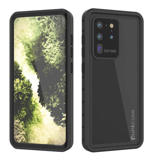 Galaxy S20 Ultra Waterproof Case PunkCase StudStar Black Thin 6.6ft Underwater IP68 Shock/Snow Proof (Color in image: black)