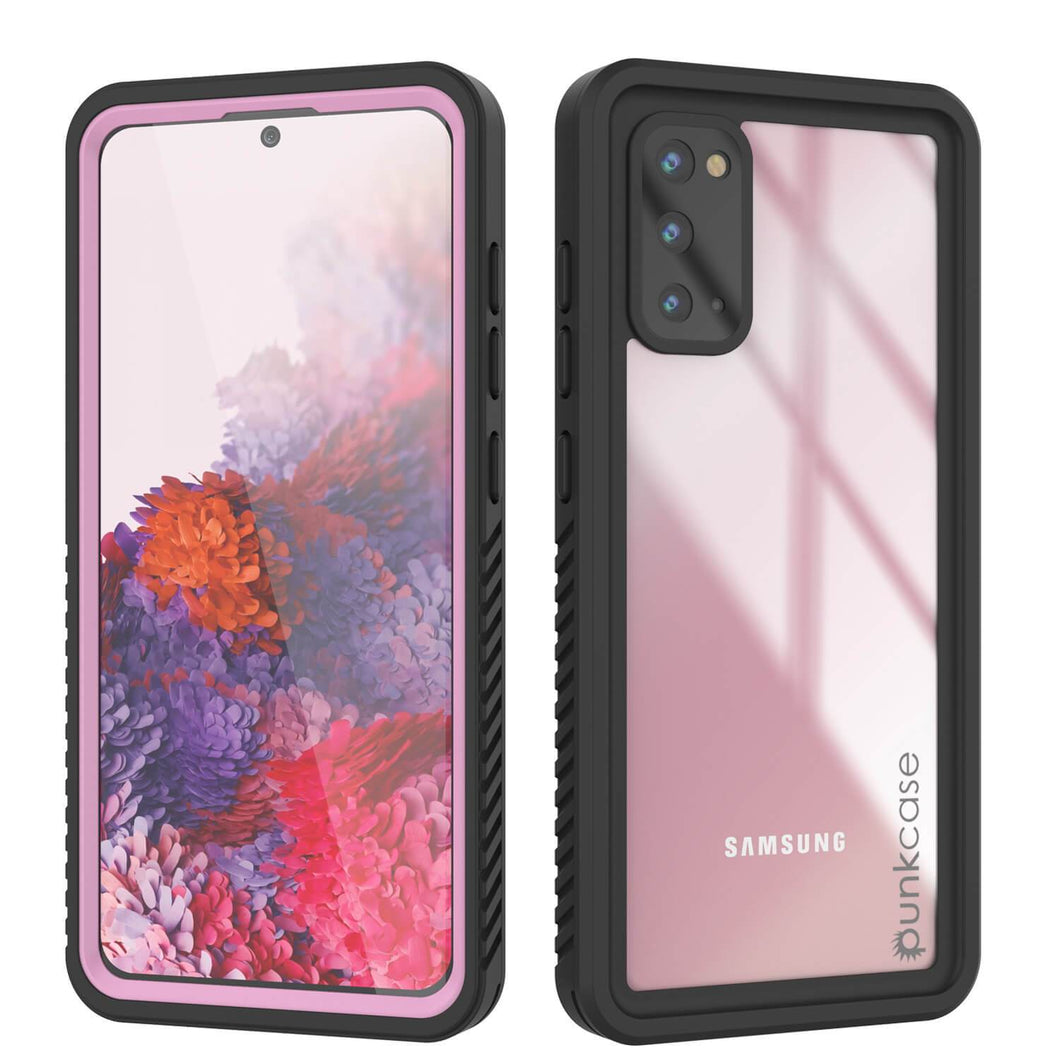 Galaxy S20 Water/Shock/Snowproof [Extreme Series] Slim Screen Protector Case [Pink] (Color in image: Pink)
