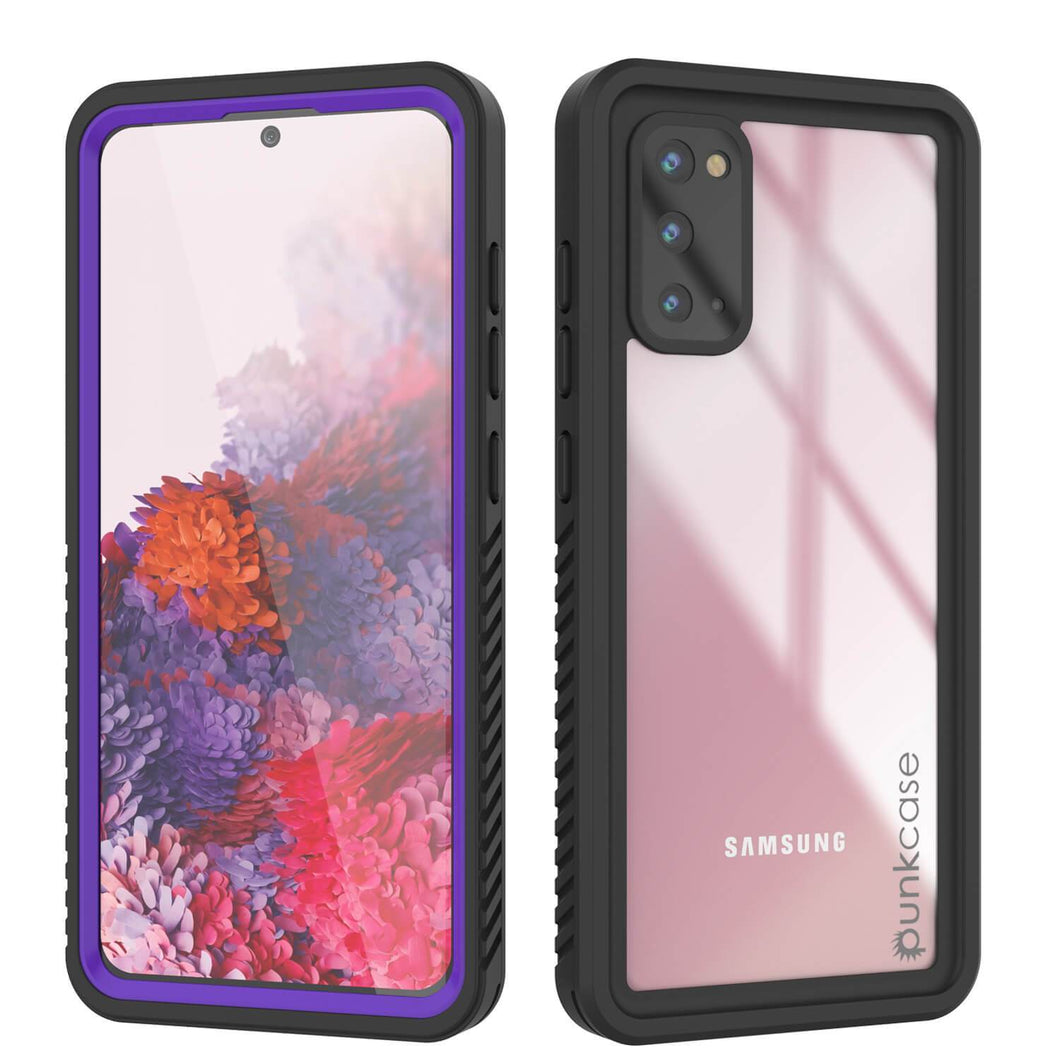 Galaxy S20 Water/Shockproof [Extreme Series] Slim Screen Protector Case [Purple] (Color in image: Purple)