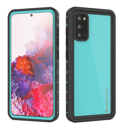 Galaxy S20 Waterproof Case PunkCase StudStar Teal Thin 6.6ft Underwater IP68 Shock/Snow Proof (Color in image: teal)