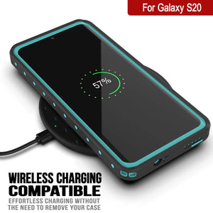 Galaxy S20 Waterproof Case PunkCase StudStar Teal Thin 6.6ft Underwater IP68 Shock/Snow Proof (Color in image: black)