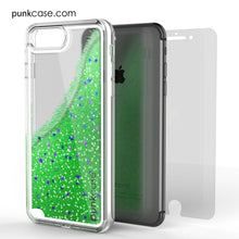 Load image into Gallery viewer, iPhone 8+ Plus Case, PunkCase LIQUID Green Series, Protective Dual Layer Floating Glitter Cover (Color in image: rose)
